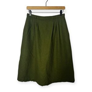 Vintage L’Abeille Skirt Women’s 14 Wool Midi High Waist A-Line Dark Academia